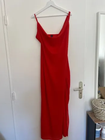 Robe longue fendu orange SHEIN L