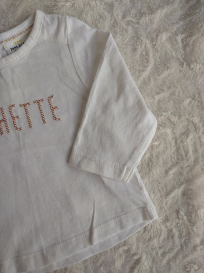 Tee shirt chemise manches longues Fille 3 mois Bichette Tao 100% coton - photo numéro 5