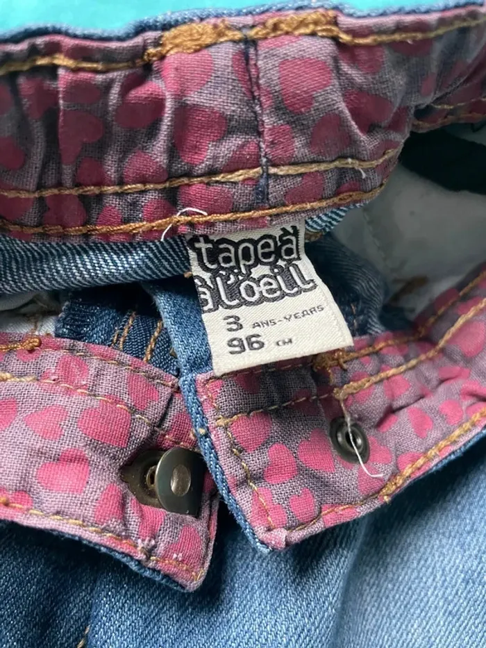 Jean Tape à l'œil - 98 cm / 3 ans - Décoré - Excellent état - photo numéro 4