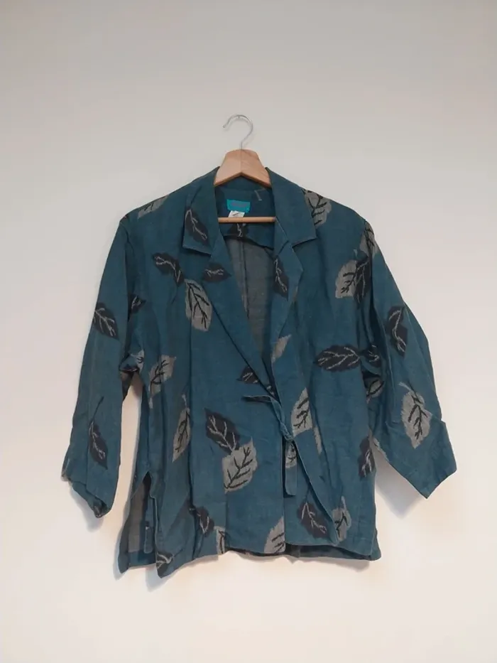 Veste kimono bleu à motifs Kenzo S