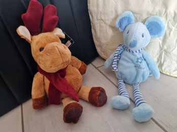 Peluche renne zèbre canard samedi la tortue