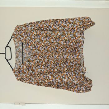 Blouse bohème fleurie multicolore – manches longues, col en V – Taille S/M - Only