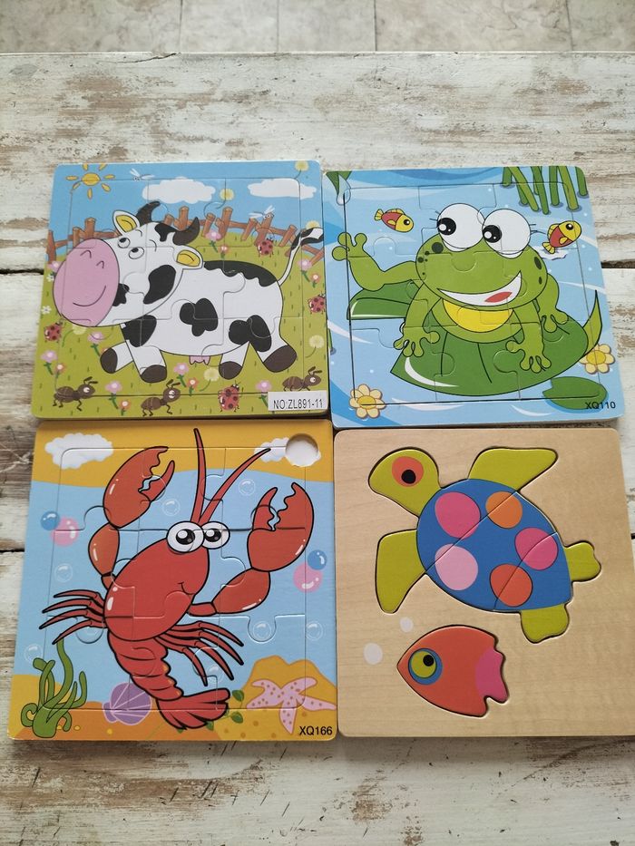Lot de 4 puzzle en bois
