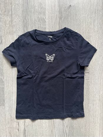 T shirt manches courtes bleu marine fille 5 ans kiabi