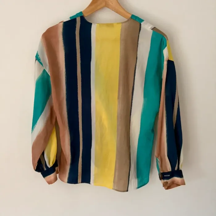 Chemise Rayée Zara Colorée Manches Longues Style Vintage - photo numéro 5