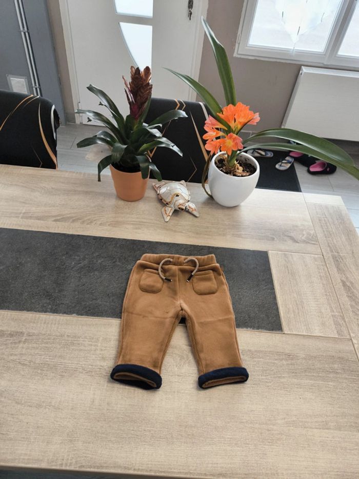 Pantalon legging polaire velours côtelé garçon 9 mois obaibi