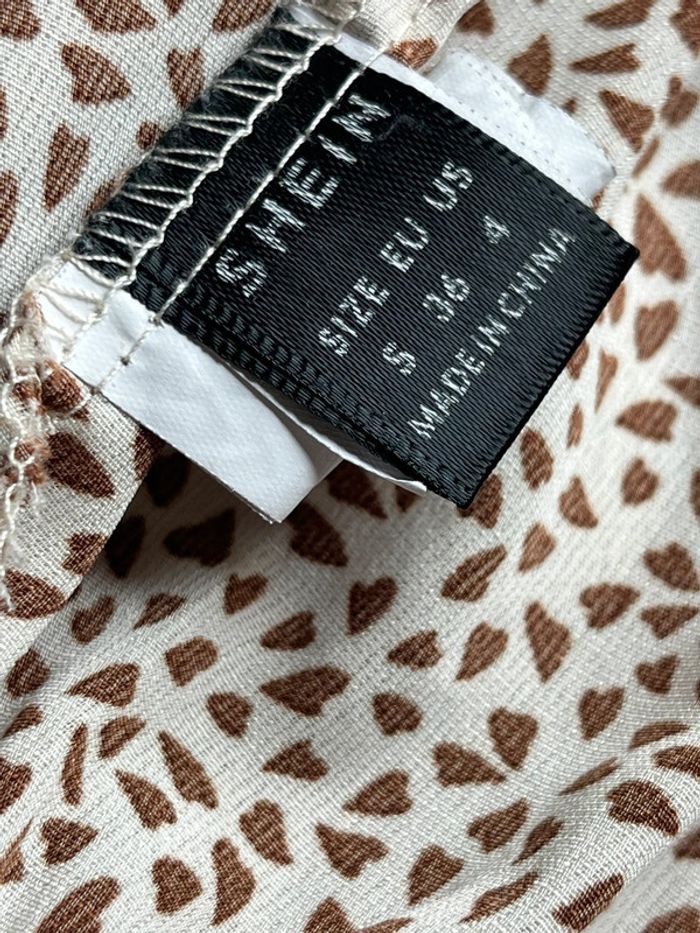 Robe beige à motifs cintrée SHEIN S - photo numéro 6