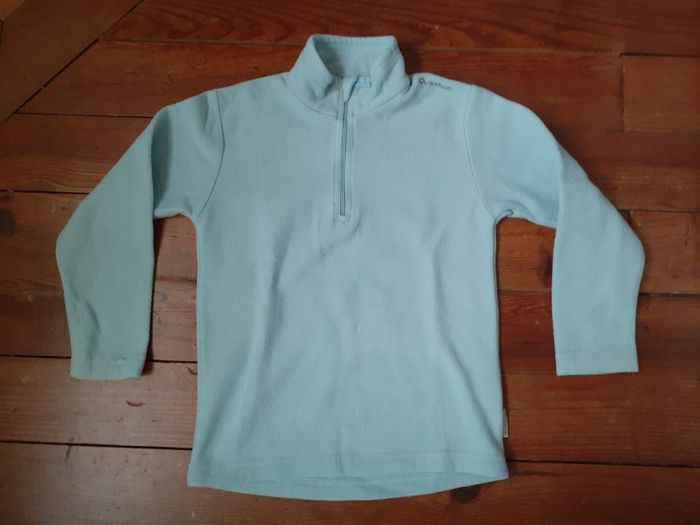 Pull polaire bleu glacier