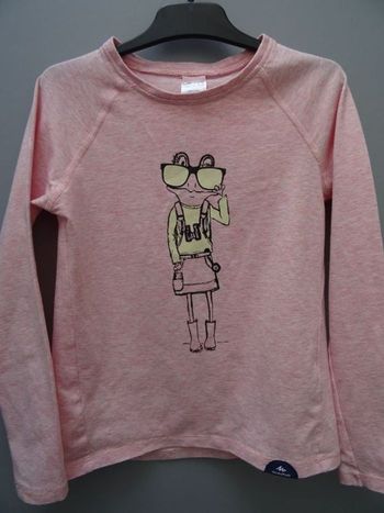 T-shirt rose motif grenouille