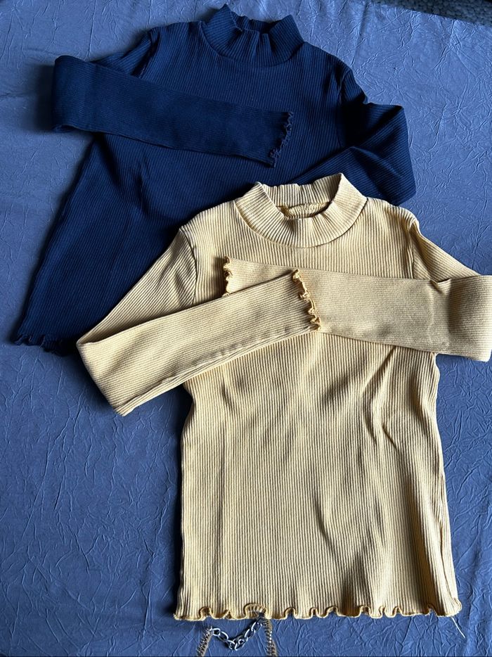 Lot de 2 t-shirts côtelés manches longues fille - photo numéro 4