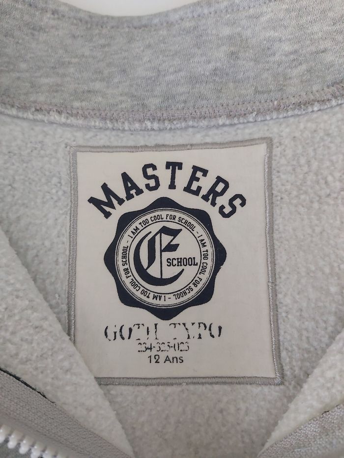 Polaire rayée gris et noir 12 ans - photo numéro 3