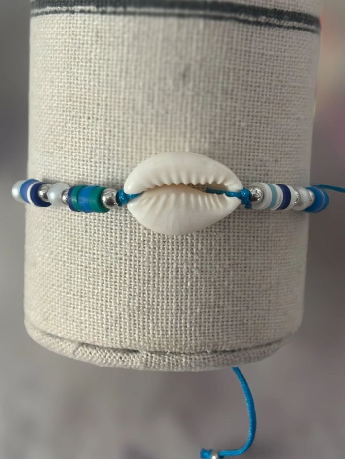 Bracelet coquillage bleu - photo numéro 2