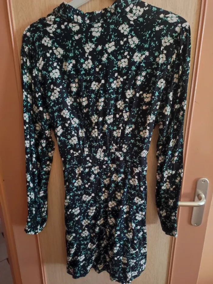 Robe chemise a fleurs manche longue - photo numéro 4