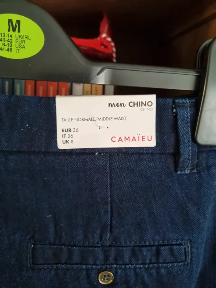 Pantalon camaïeu neuf chino bleu foncé 36 - photo numéro 5