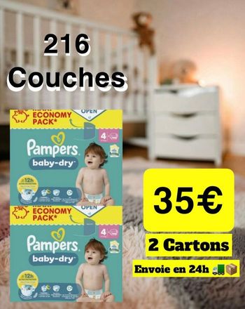 Couches Pampers Baby Dry Taille 4 Neuf Lotx2