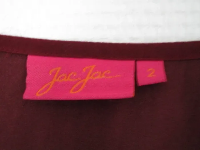 T-shirt bordeaux empiècement voile Jac Jac 40 NEUF - photo numéro 8