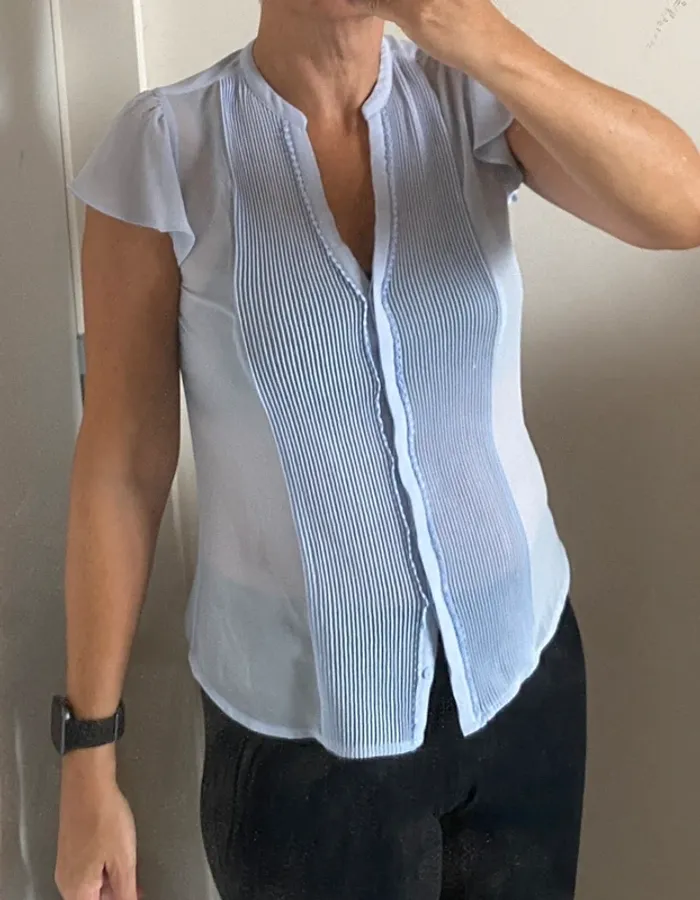 Chemisier manches courtes bleu ciel h&m