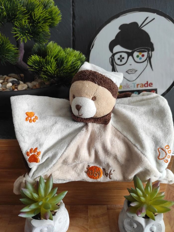 Doudou Knuffel Comforter Ours Baby Nat Marron Orange Empreinte  #geektradedoudou