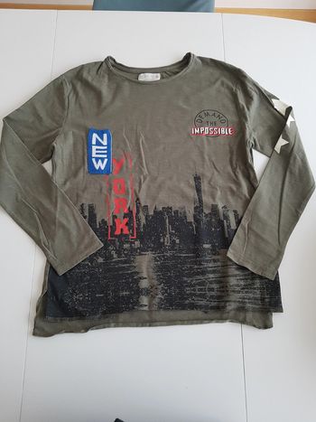 T-shirt manches longues kaki garçon 10 ans Zara