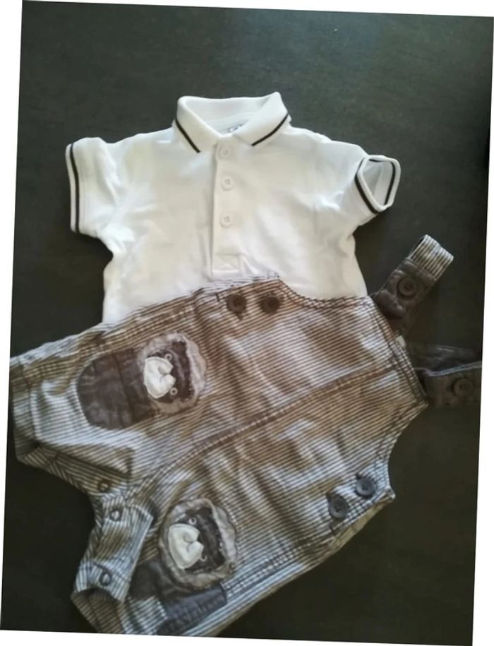 Ensemble 3 mois Polo+ salopette - photo numéro 3