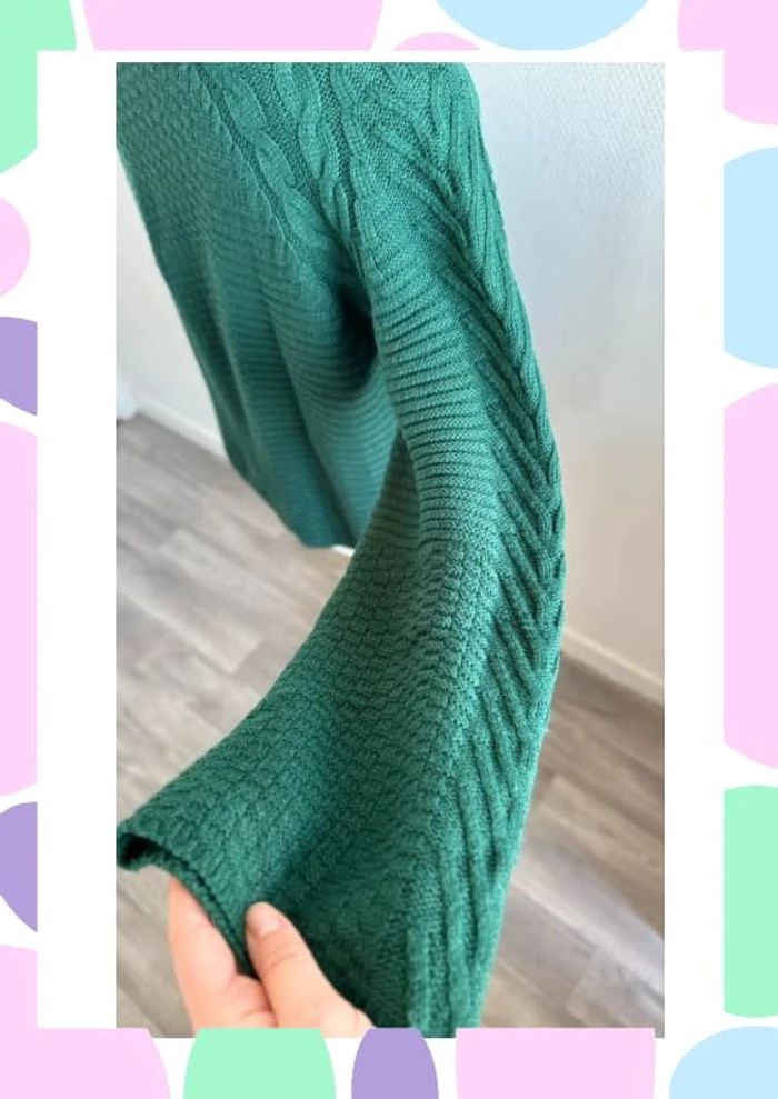 Pull col roulé vert sapin - photo numéro 4