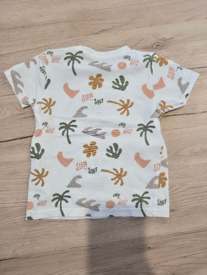 Tee-shirt manches courtes blanc à motifs, Gémo, 18 mois. - photo numéro 2