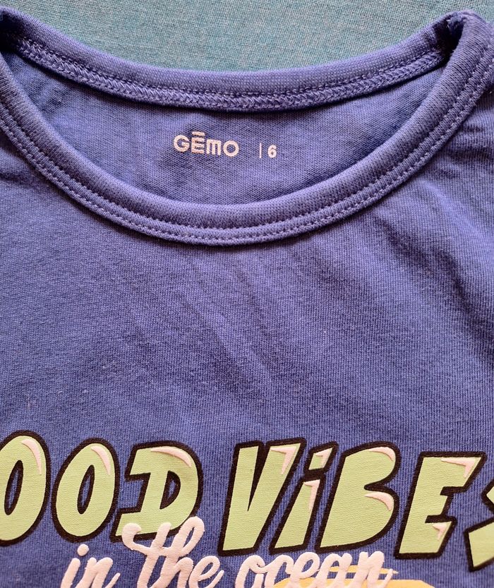 Tee-shirt manches courtes Good Vibes Gémo 6 ans - photo numéro 3