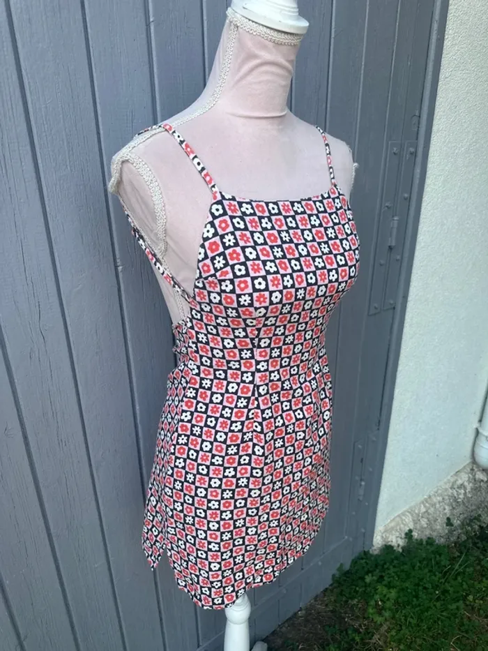 Robe d’été fines bretelles dos nu vintage coloré fleurie asos 36/S - photo numéro 2