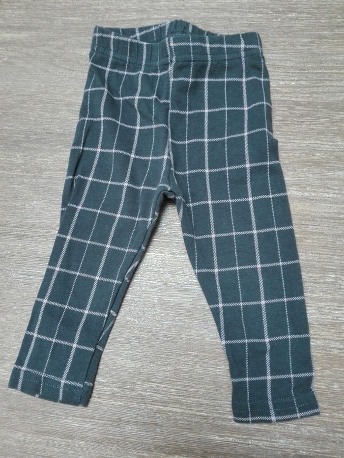 Lot 3 leggings gris bleu écossais pois