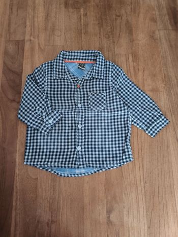 Chemise carreaux manches longues Tao 9mois