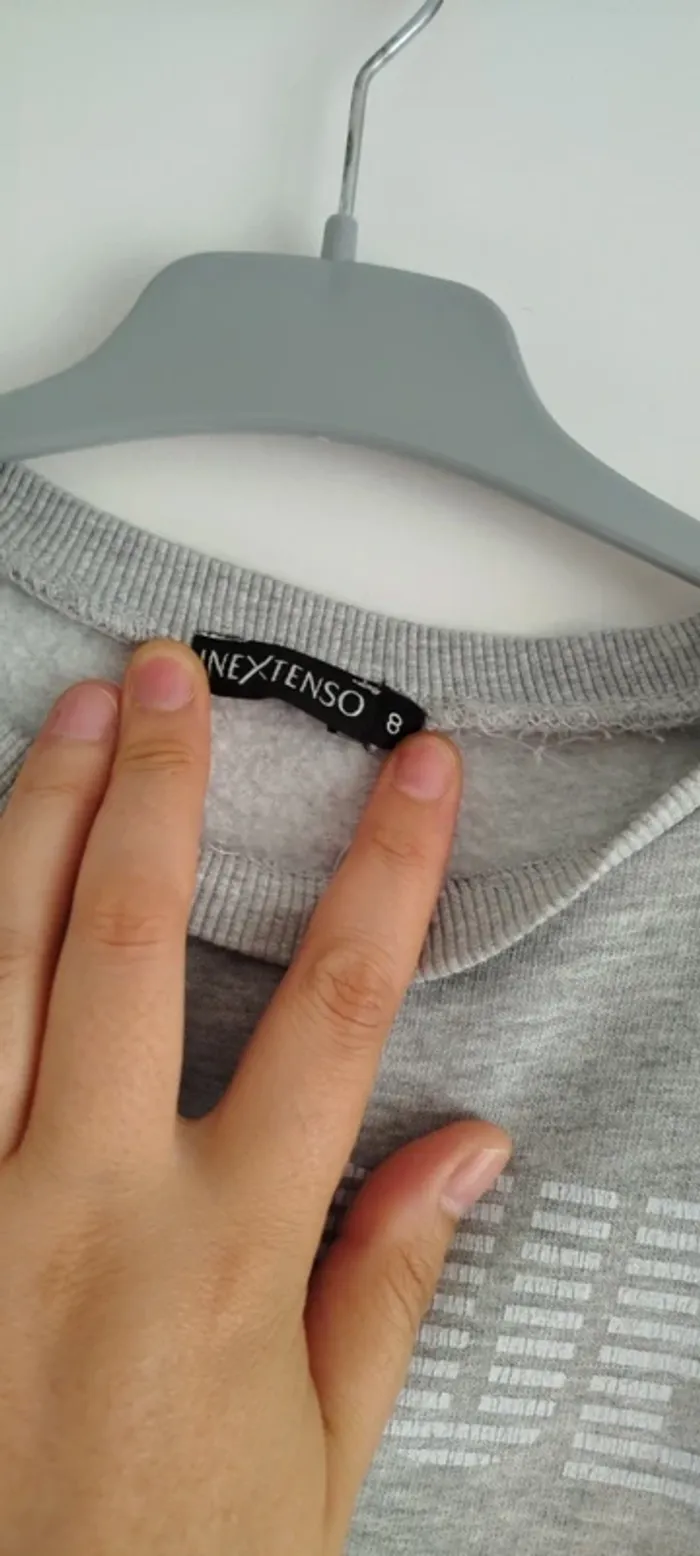 🍄 Sweat gris chiné ▪ 8 ans - photo numéro 3