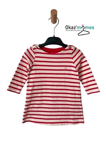 Robe marinière fuchsia à manches longues - Petit Bateau 18 mois (81cm)