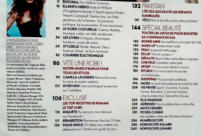 Magazine Elle n°3357 spécial Beauté avril 2010 - photo numéro 4