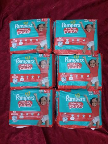 SIX paquets de couches Pampers pants culottes T5 taille 5