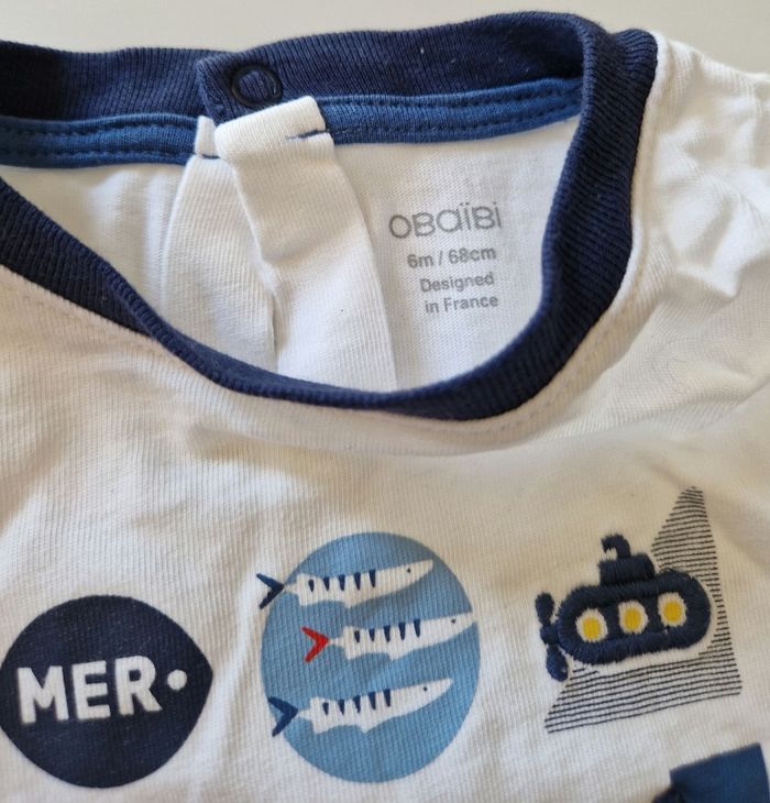 T-shirt "mer" Obaïbi 6 mois - photo numéro 2