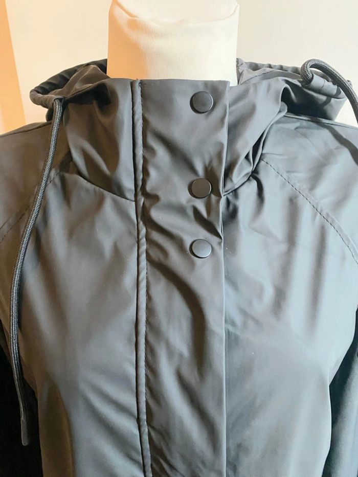 Manteau imperméable mi-long souple noire taille s - photo numéro 3