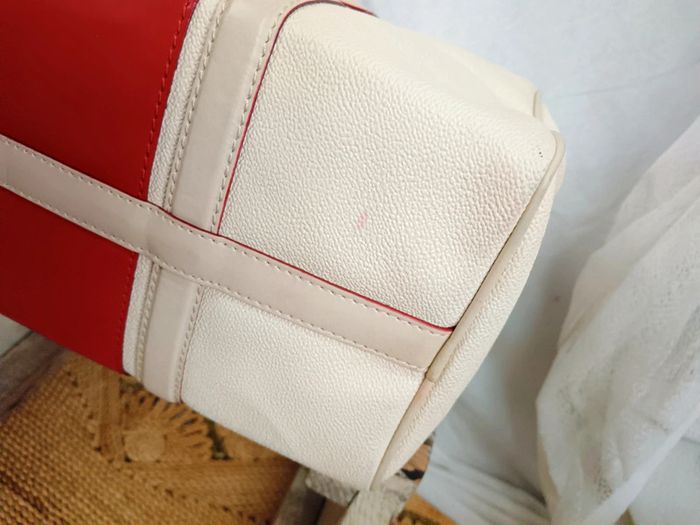 Max Mara | Sac à main cuir rouge et crème - photo numéro 7