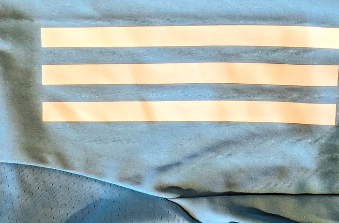 Maillot Adidas Bleu Sport Maille Anti Transpirante Triple Lignes Vêtement Tendance Mode Enfants - photo numéro 4