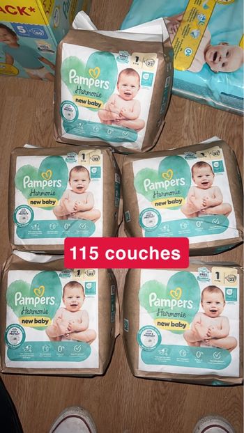 Couche Pampers taille 1 harmonie