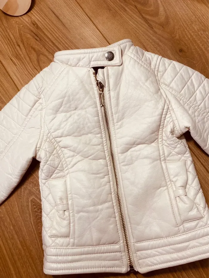 Taille 3 ans veste similicuir fille orchestra beige crème 🩷 - photo numéro 3