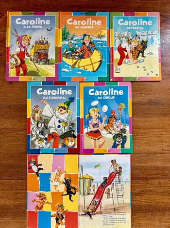 Lot de 5+1 livres Caroline Pierre Probst bords colorés damiers Hachette albums
