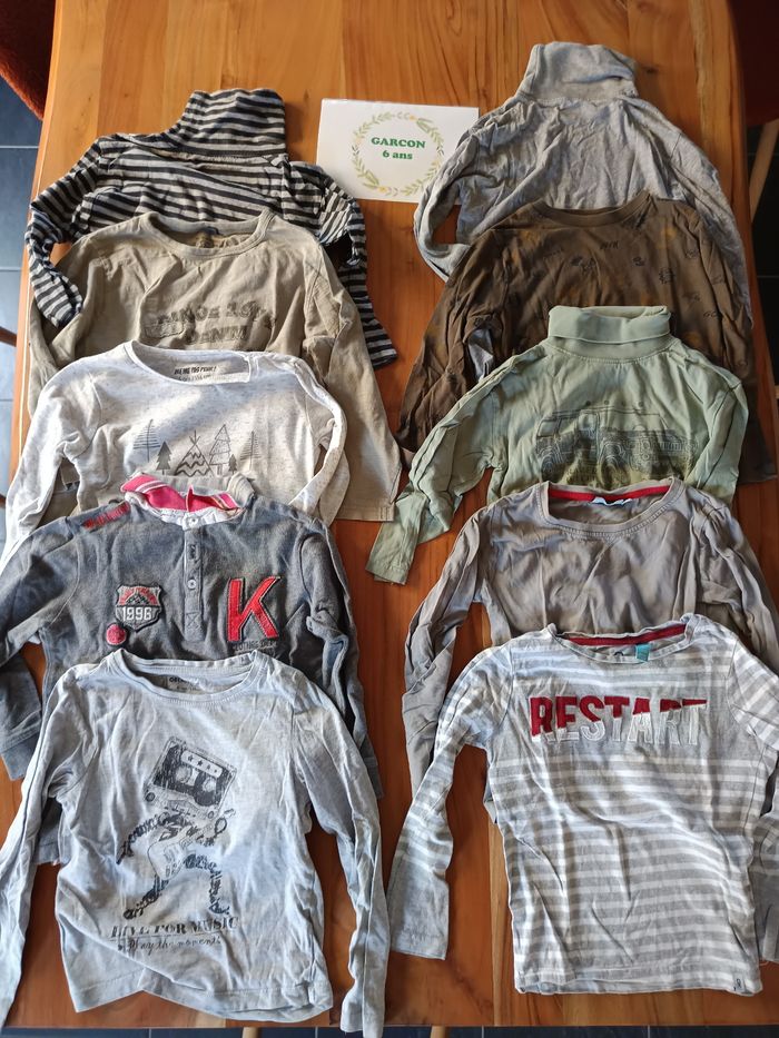 Lot 10 t-shirt ML 6ans garçon
