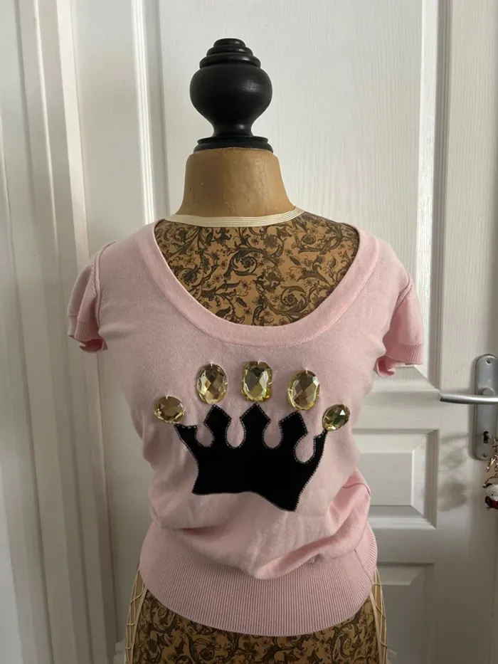 Petit pull court avec strass Sonia Rykiel taille S