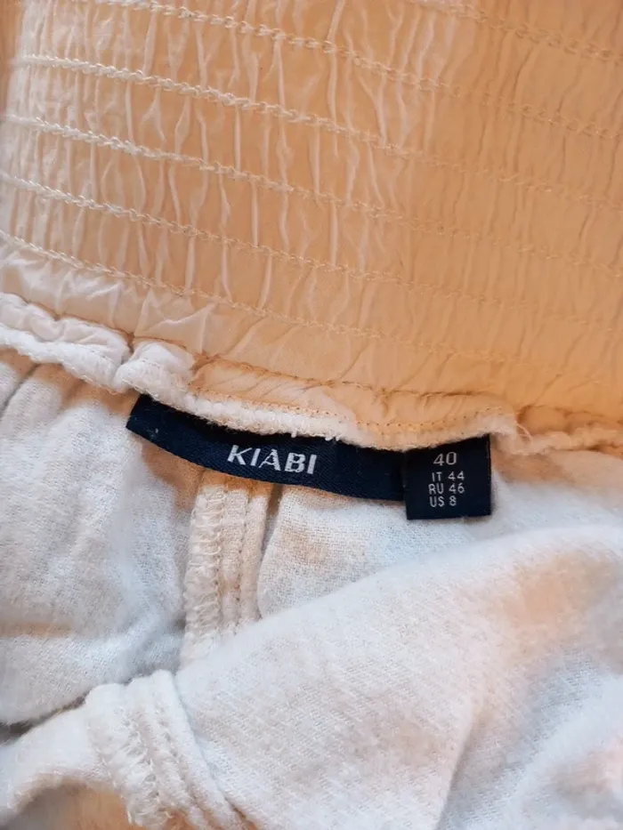 🍓 Short blanc coton lin T40 Kiabi - photo numéro 5