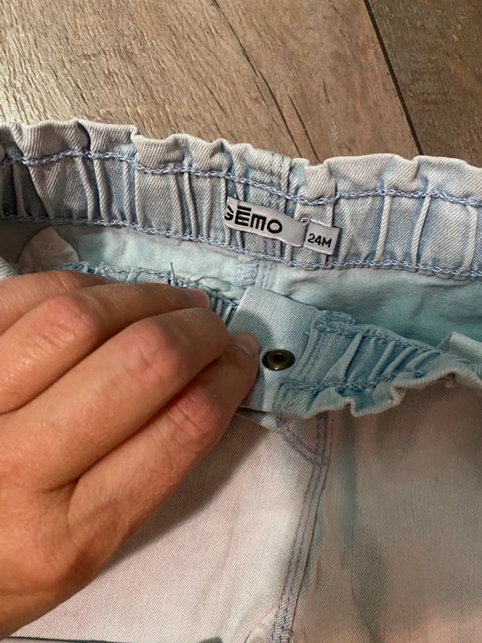 Short jean gémo bleu clair 24mois - photo numéro 2