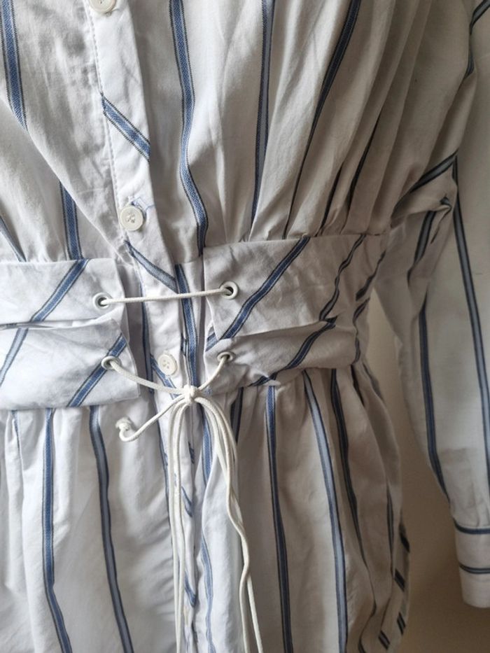 Chemise rayé en coton corset - photo numéro 4