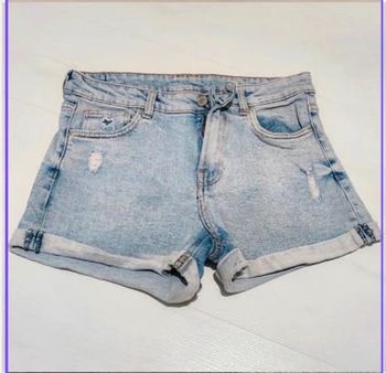 Short en jean bleu clair M - Bershka