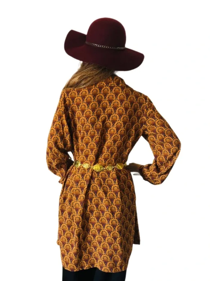🍁Chemise longue S/36 hippie chic boho vintage retro 70s style long shirt🍁 - photo numéro 12