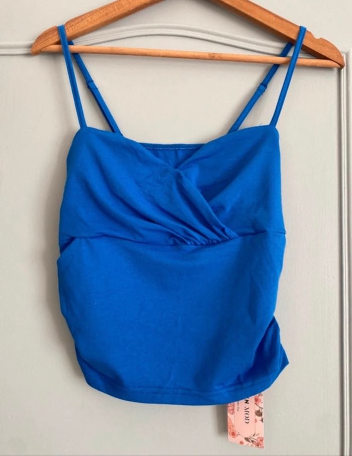 Top à bretelles bleu