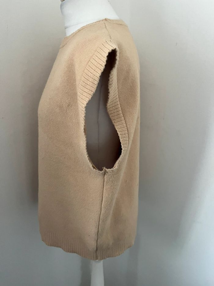 Pull sans manche beige Zara S - photo numéro 4